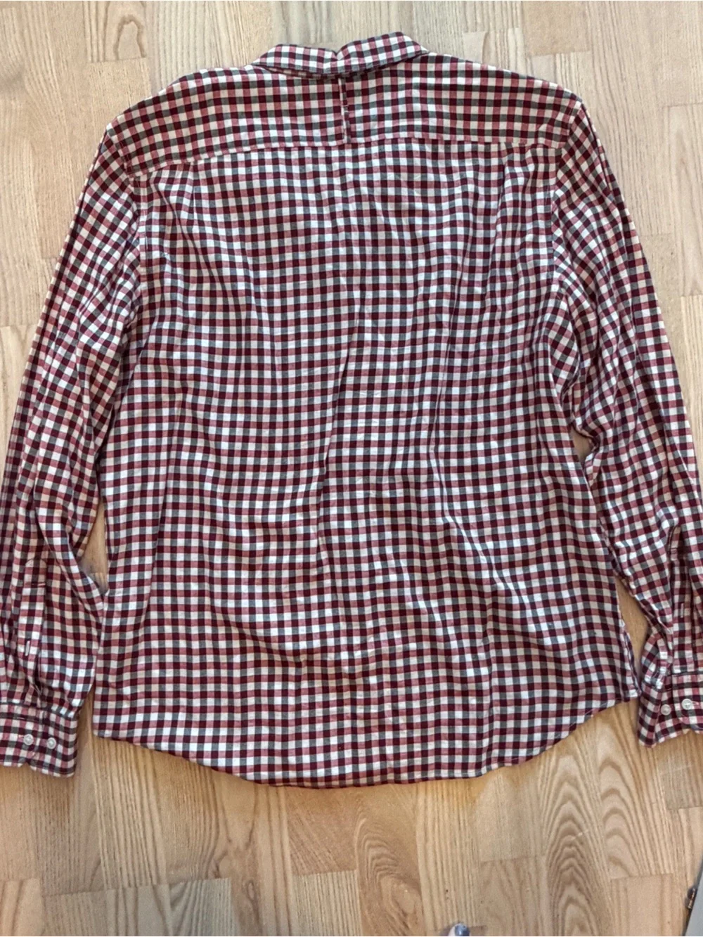 Banana Republic Men's Burgundy & White Gingham Button-Down Shirt